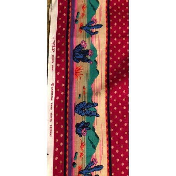 Cranston Fabric Cotton Southwest Pottery Plants Panel VIP Screen Print NEW - Picture 5 of 5